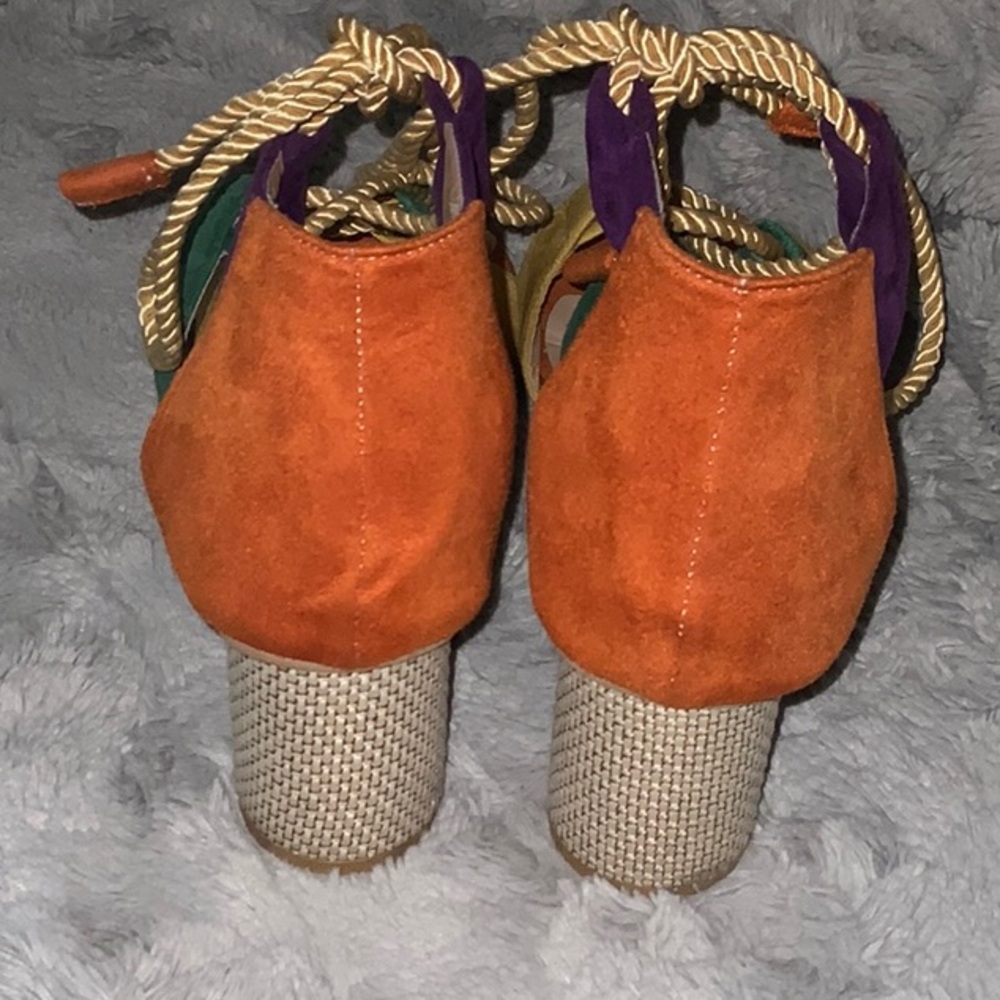 Colorful Strappy Block Heel Sandals - Picture 5 of 6